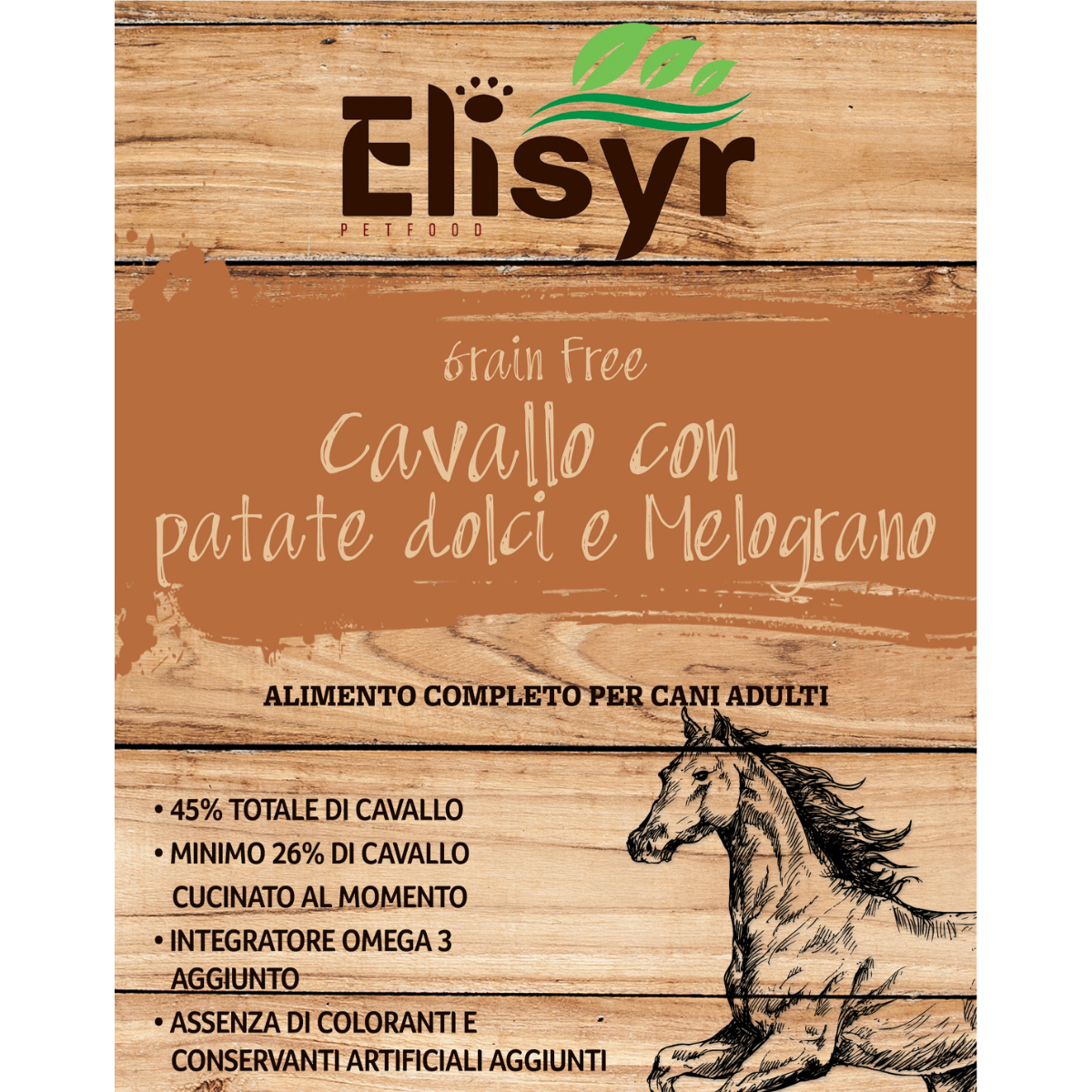 Cavallo con patate dolci e melograno - Elisyr Grain Free