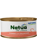 Natua Natural in Brodo - Tonno con Salmone - Cibo umido per gatto adulto