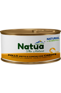 Natua Natural in Brodo - Pollo (Petto e Coscia) con Carote - Cibo umido per gatto adulto - 85 gr