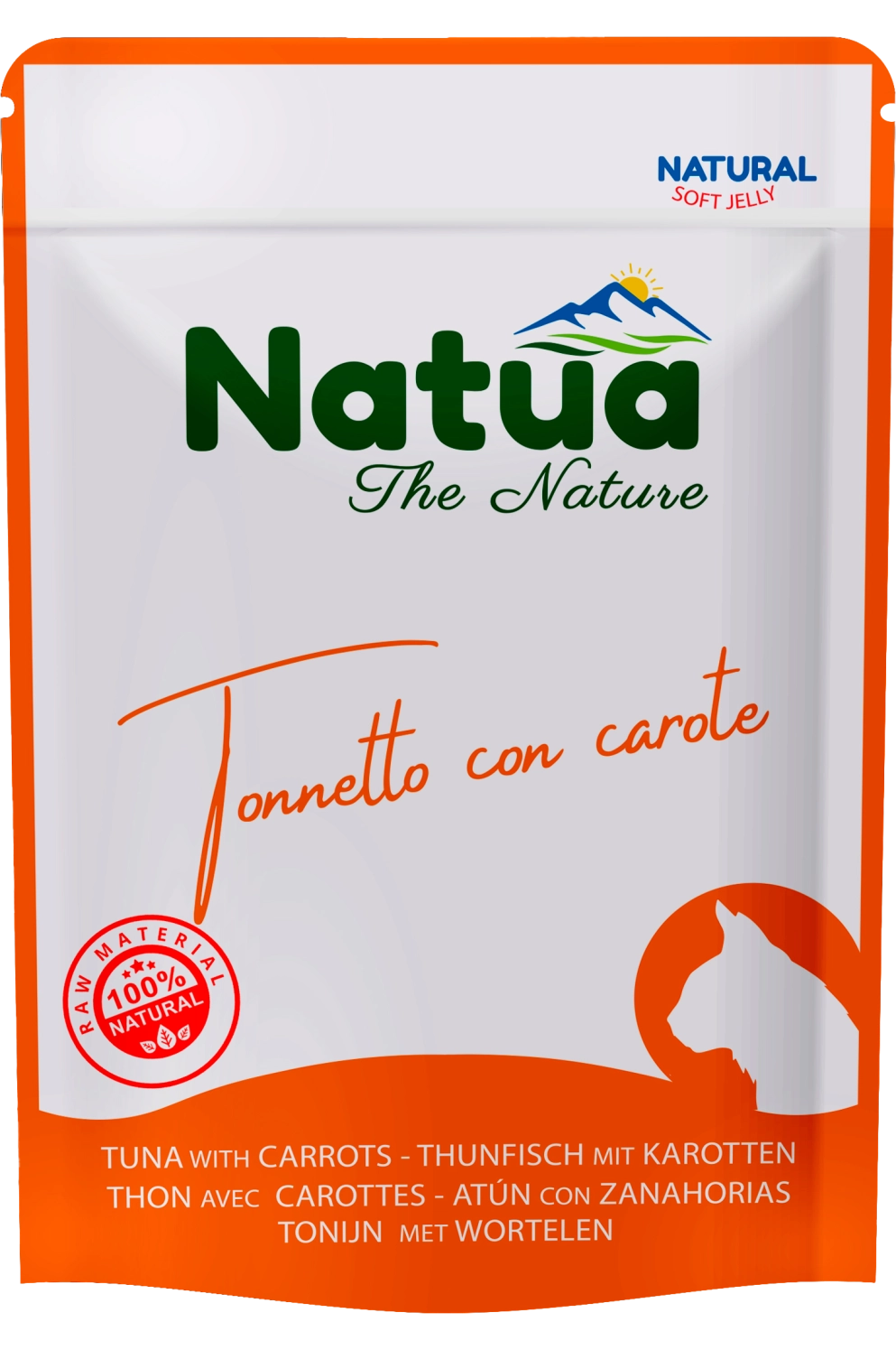 Natua Soft Jelly - Tonnetto con Carote - Cibo umido per gatto adulto - 70 gr