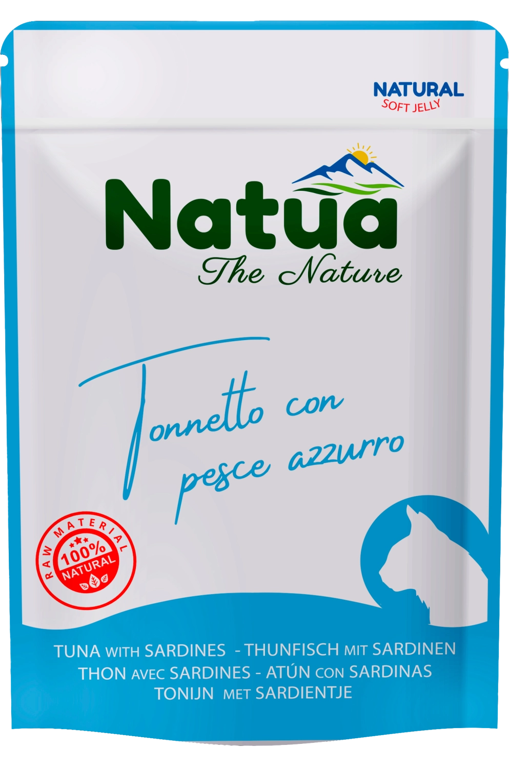 Natua Soft Jelly - Tonnetto con Pesce Azzurro - Cibo umido per gatto adulto - 70 gr