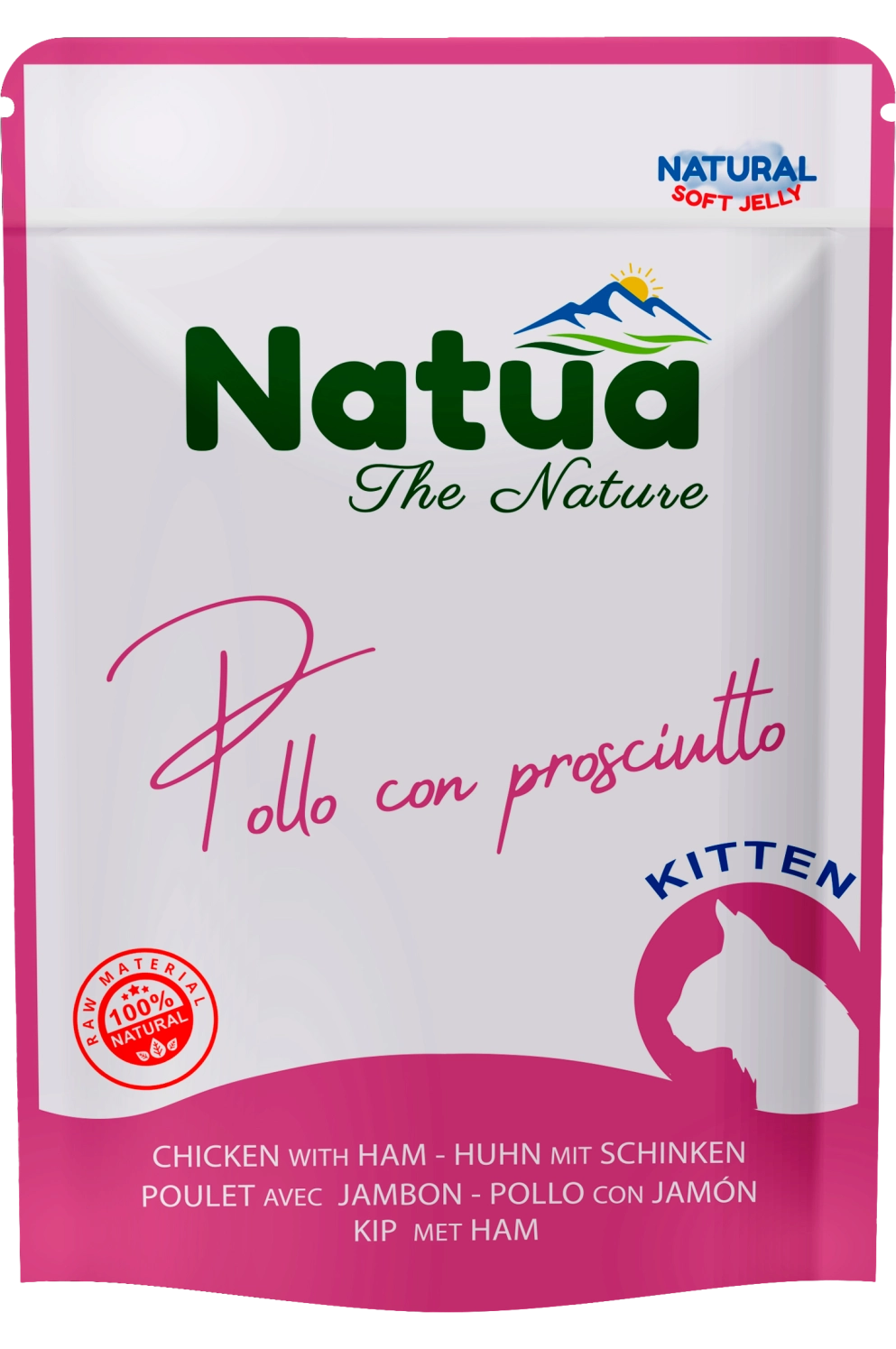Natua Soft Jelly - Pollo con Prosciutto - Cibo umido per gatto adulto - 70 gr