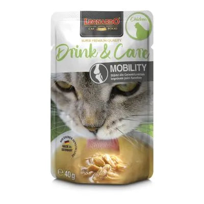 Leonardo Drink&Care Mobility - Bevanda per gatti adulti al Brodo di Pollo - 40 g