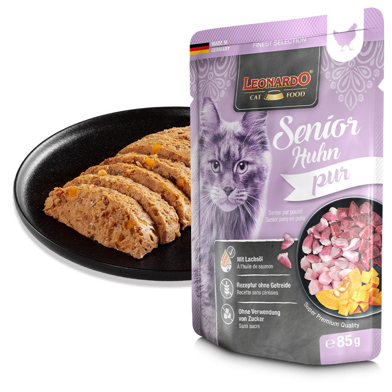 LEONARDO Senior chicken pure Ricco di carne di pollo a basso contenuto di grassi Una sola fonte proteica - 85 gr