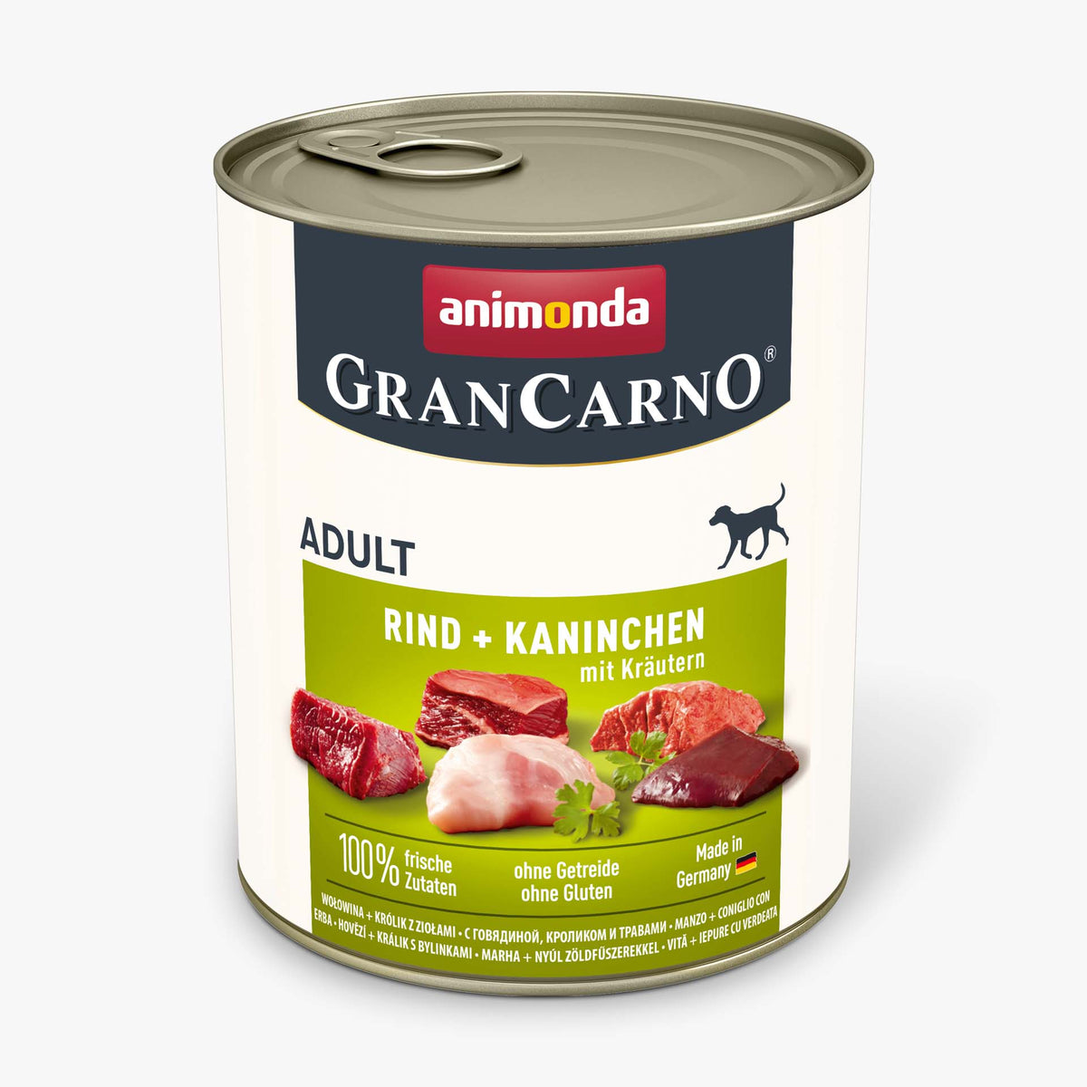 Animonda GranCarno - Manzo e Coniglio con Erbe - Cibo umido per cani adulti - Grain Free