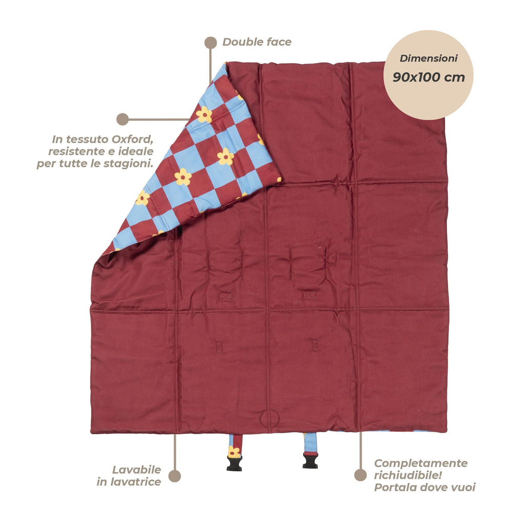 Cuccia Portatile Pieghevole in Tessuto Oxford 90x100cm | Fiori - Rino & Joe