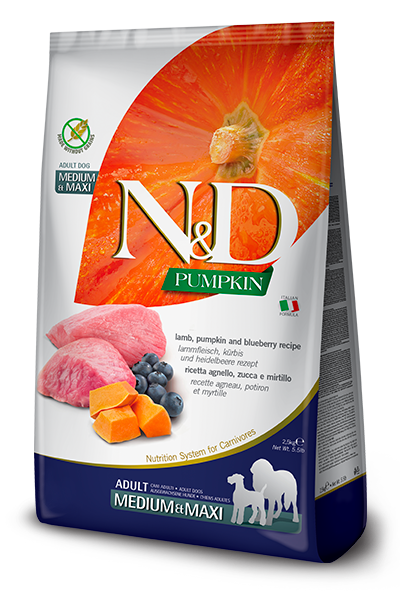 Farmina N&D Pumpkin Canine - Zucca, agnello, mirtilli - Crocchette Cane Adulto - Taglia Media Grande
