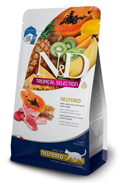 Farmina N&D Tropical Selection feline - agnello, farro, avena e frutti tropicali - Crocchette per gatti adulti sterilizzati