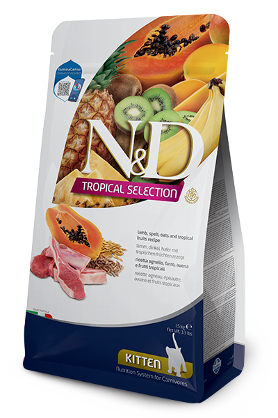 Farmina N&D Tropical Selection feline - Agnello, Farro, Avena e Frutti Tropicali - Crocchette gattino