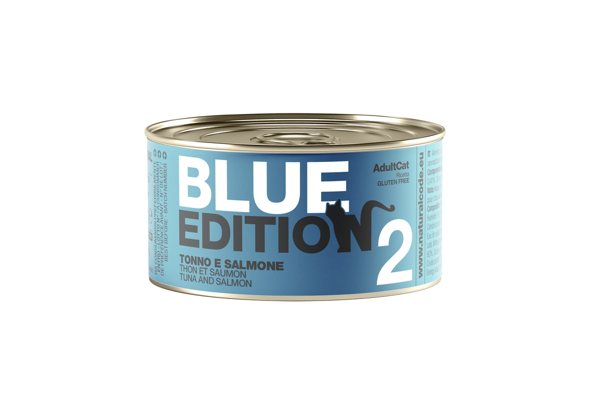 Natural Code - Umido Gatto - Blue Edition Tonno e Salmone - Acqua di Cottura - Lattina 85g