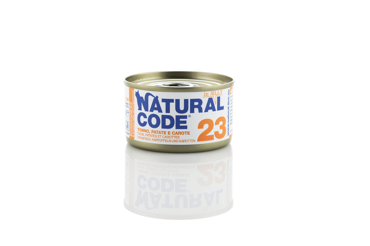 Natural Code - Umido Gatto - Tonno, Patate e Carote 23 - Soft Jelly - Lattina 85g