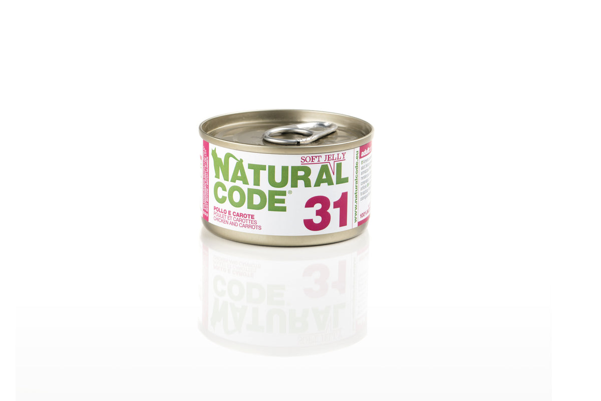 Natural Code - Umido Gatto - Pollo e Carote 31 - Soft Jelly - Lattina 85g