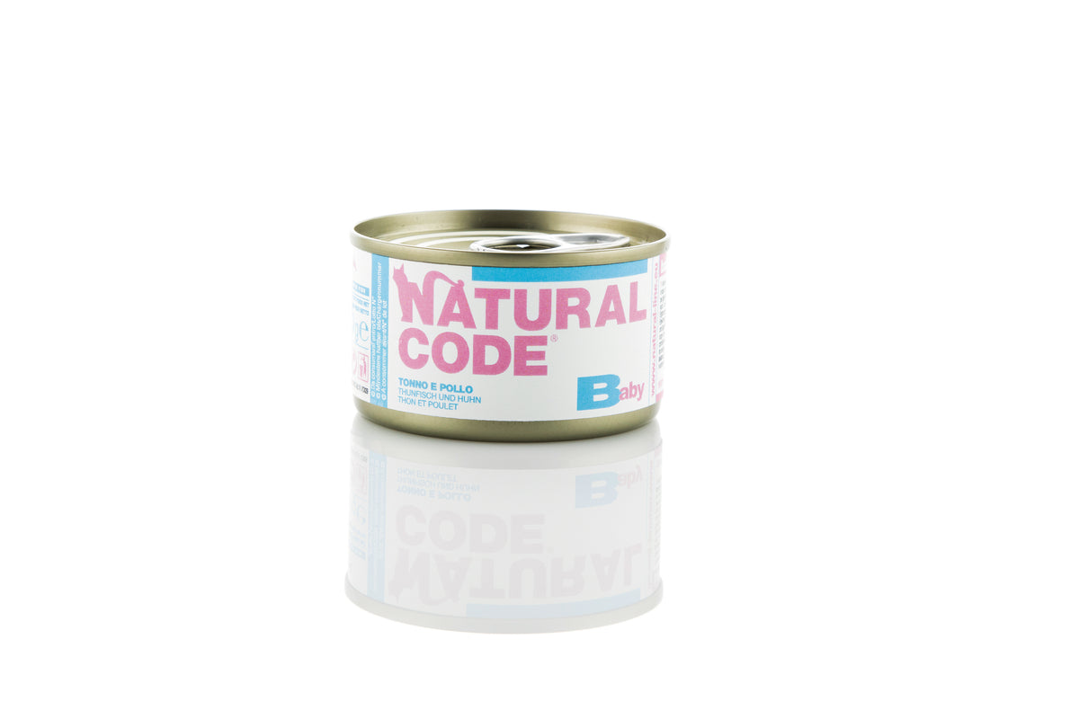 Natural Code - Umido Gatto - Kitten Baby Tonno e Pollo - Lattina 85g