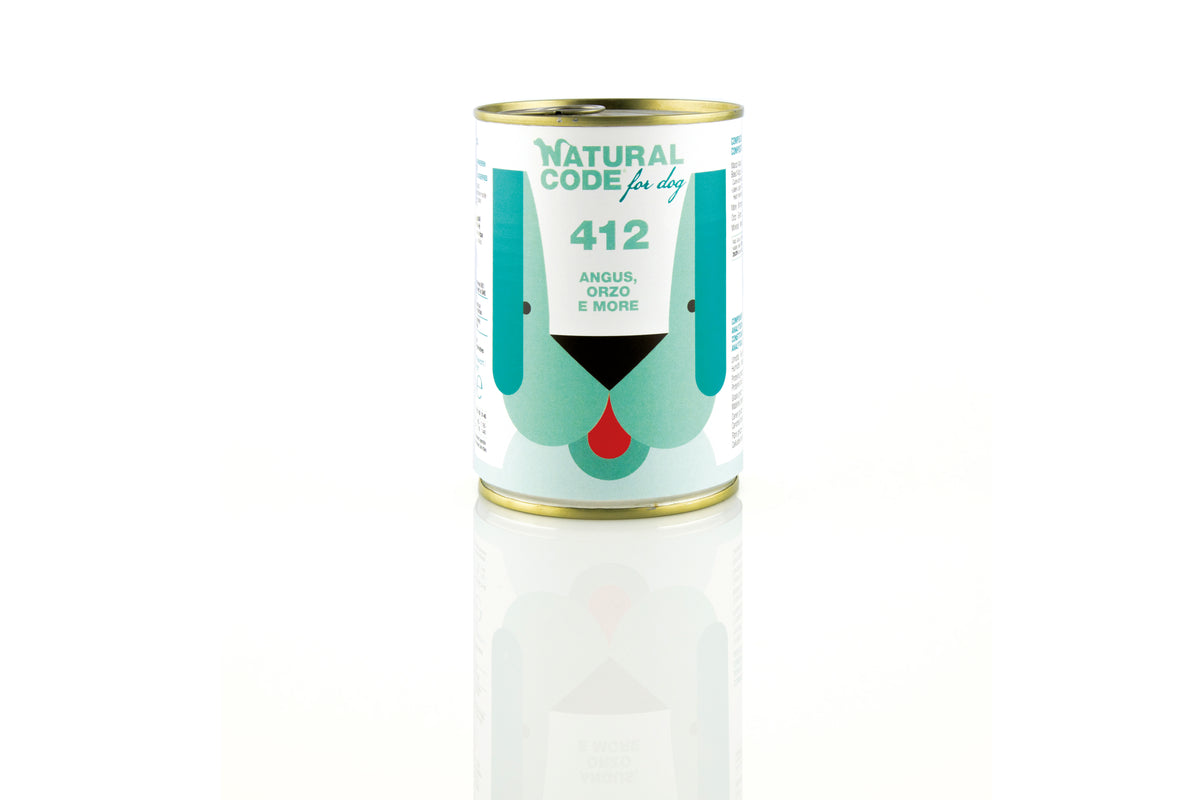Natural Code - Umido Cane - Angus, Orzo e More 411 - Paté - Lattina 400g