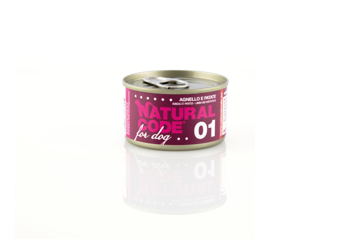 Natural Code - Umido Cane - Agnello e Patate 01 - Lattina 90g