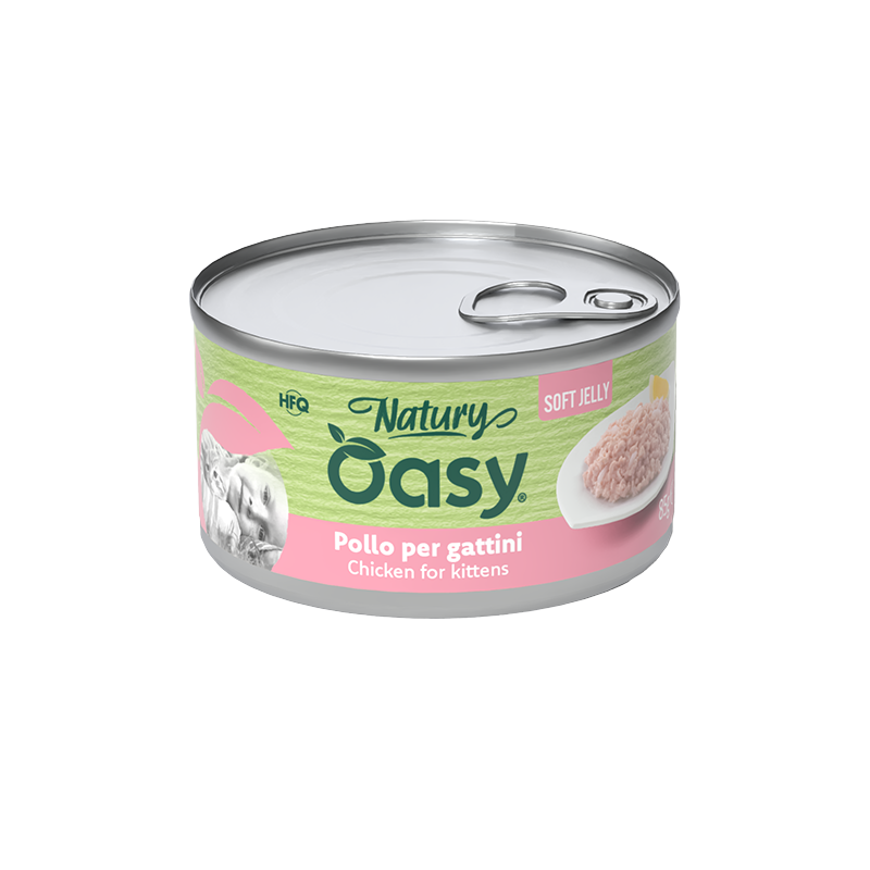Oasy Natury Soft Jelly - Pollo - Alimento complementare in gelatina per gattini