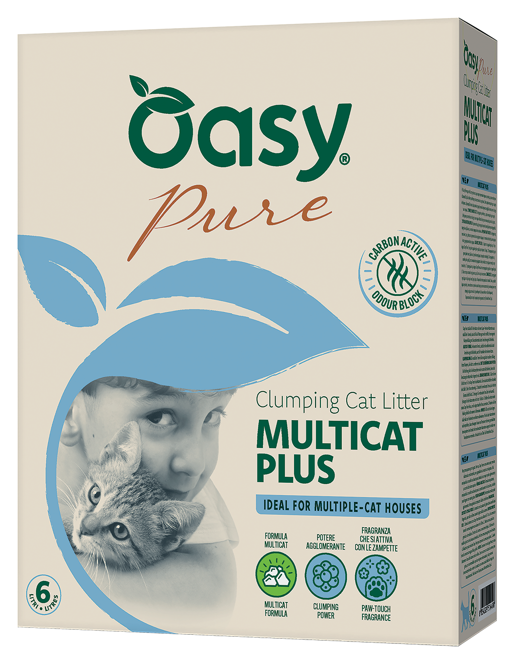 Oasy Pure Multicat Plus - Lettiera agglomerante per case con più gatti