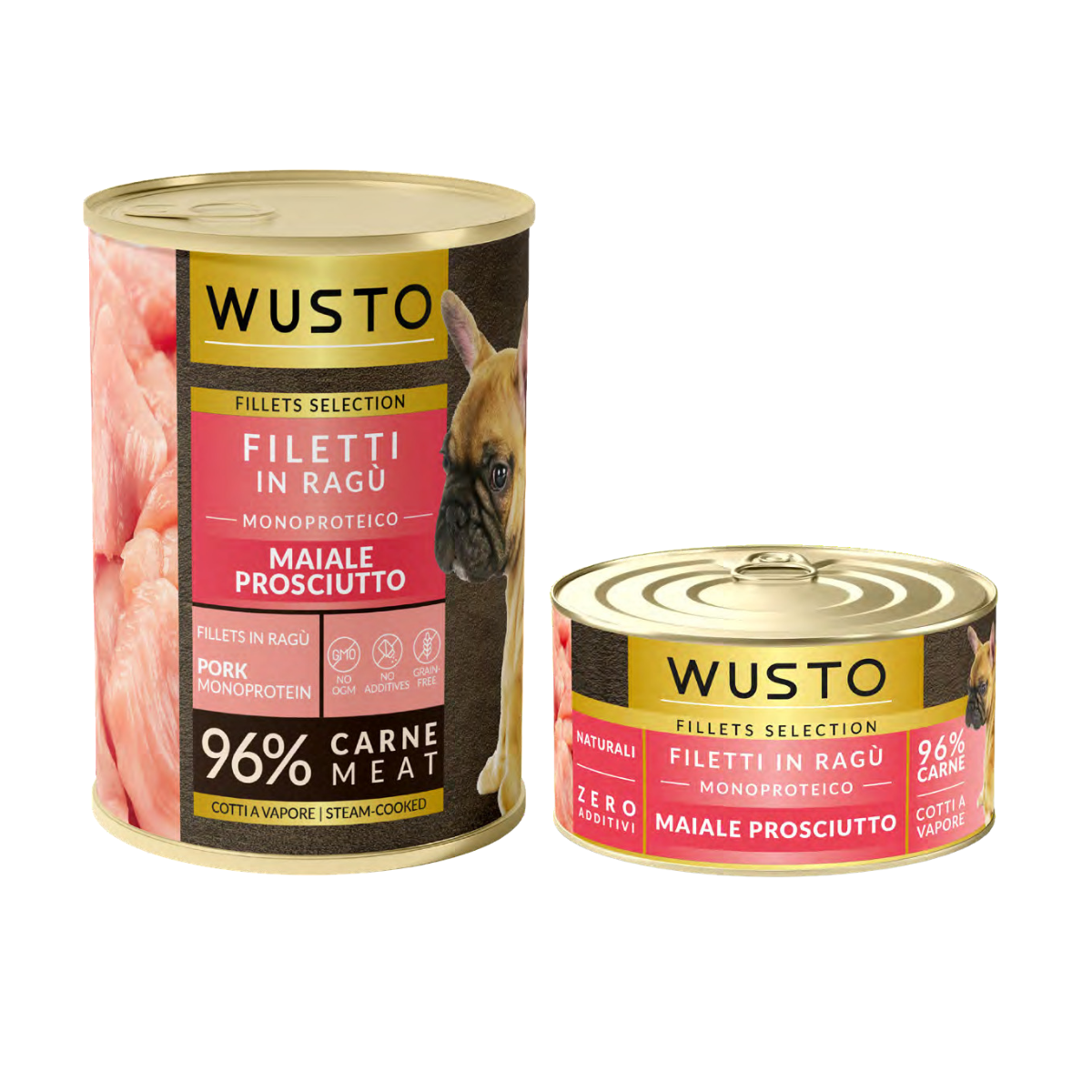 Wusto Daily Premium Cane - Filetti in Ragù Monoproteico Maiale e Prosciutto