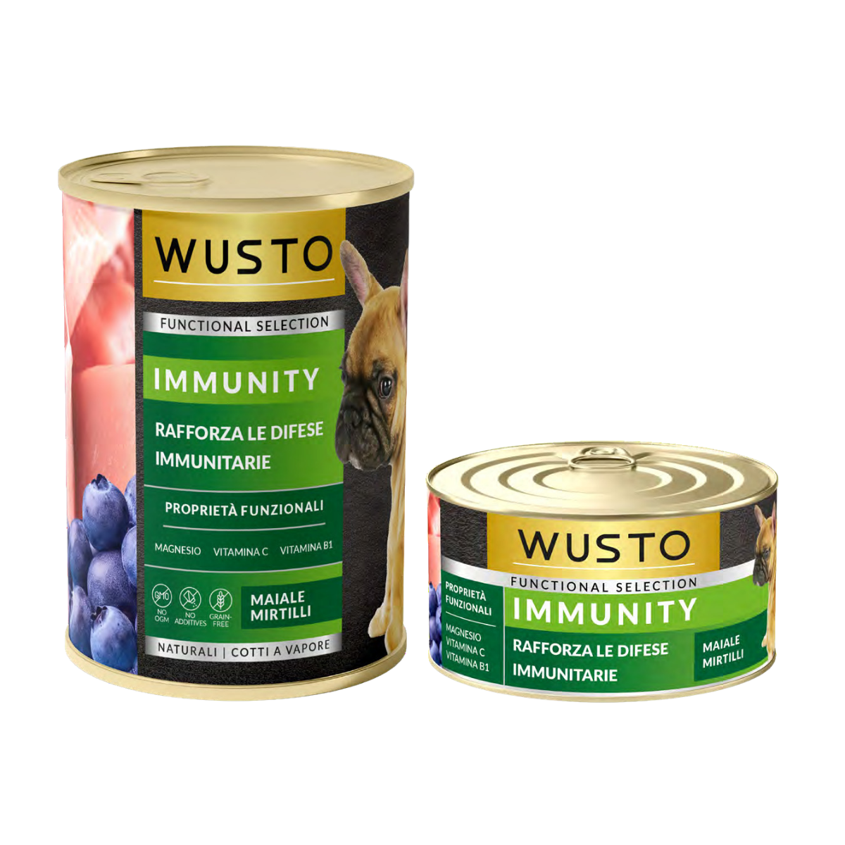 Wusto Linea Funcional Cane - Patè Immunity Maiale e Mirtilli