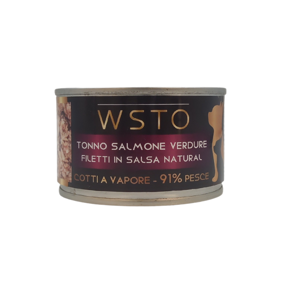 Tonno Salmone Verdure -  Filetti in Salsa Natural - Cotti al vapore - 91% di pesce - 150 g
