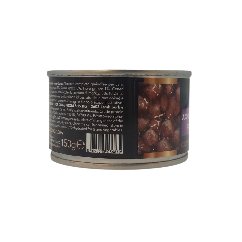 WSTO - Agnello Maiale Verdure - Polpette Natural - Cotte al vapore - 80% Carne