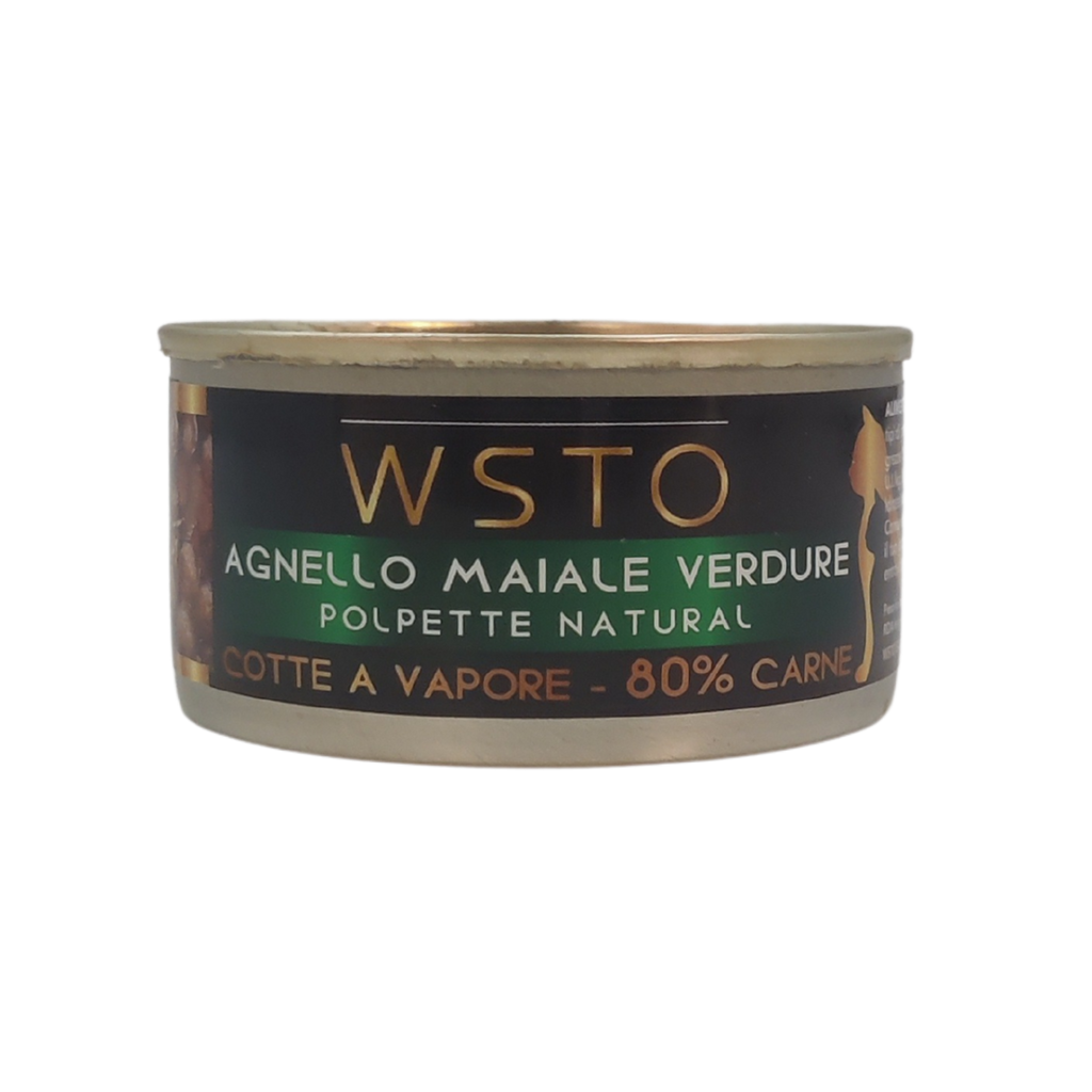 Agnello, Maiale e Verdure - Polpette natural - Cotti al vapore - 80% Carne - 85 g