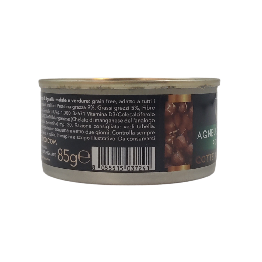 Agnello, Maiale e Verdure - Polpette natural - Cotti al vapore - 80% Carne - 85 g