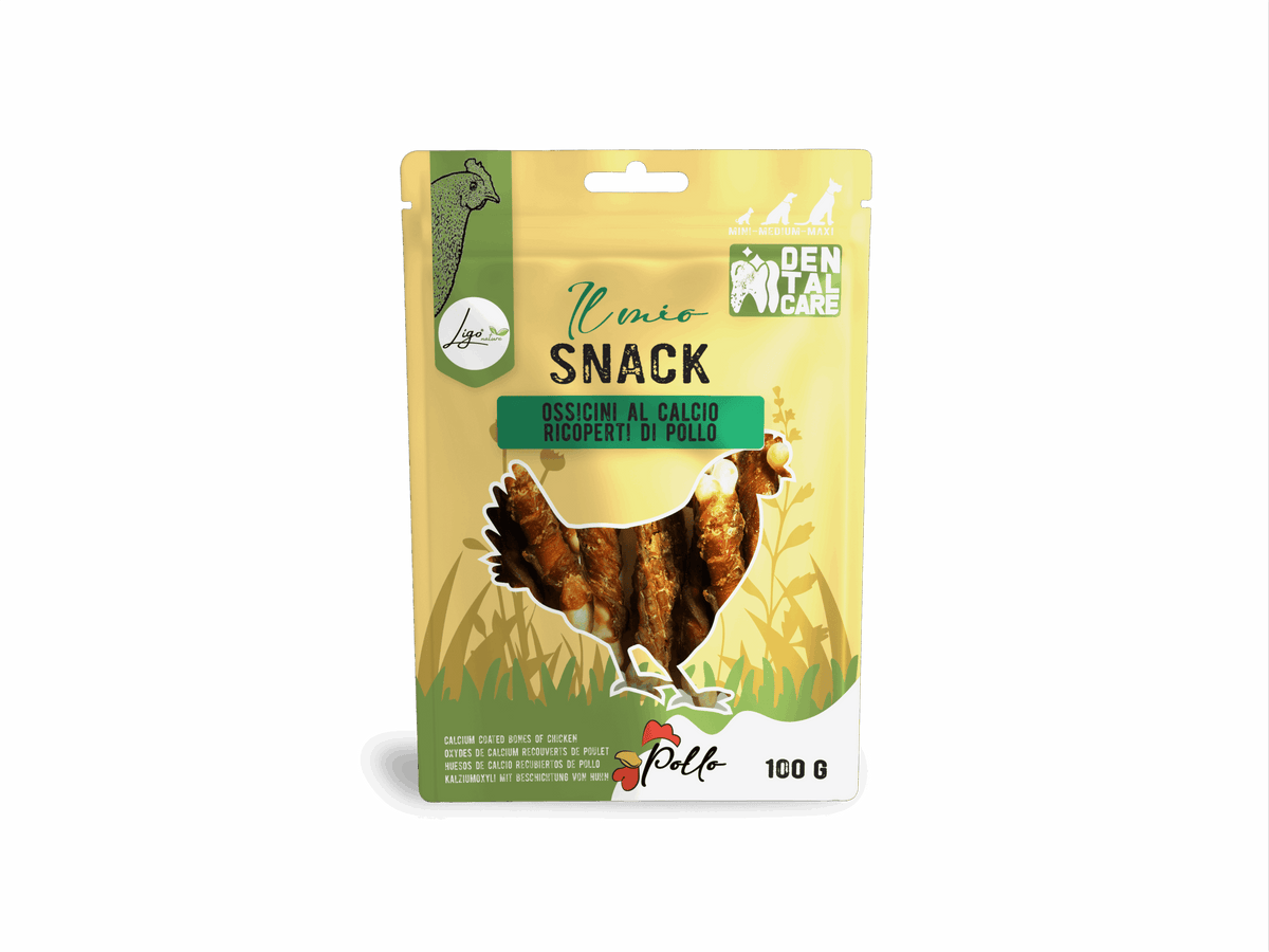 Ligo Nature - Snack Ossicini al Calcio ricoperti di Pollo Dental Care - 100gr