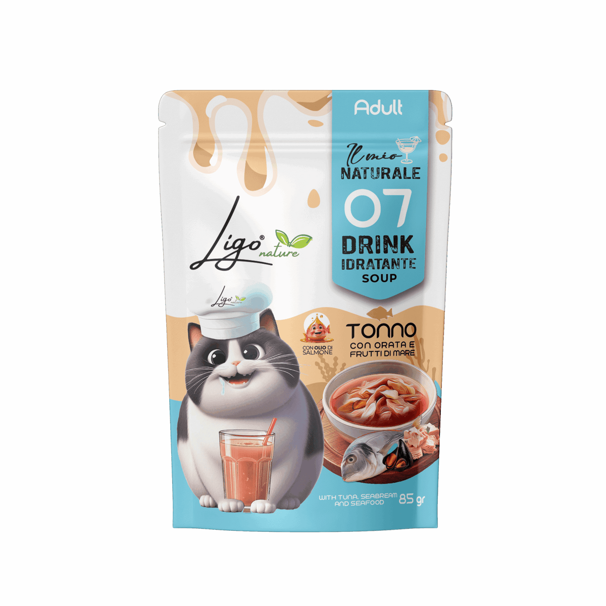 Ligo Nature - Soup Drink Tonno con Orata e Frutti di Mare - 85 g