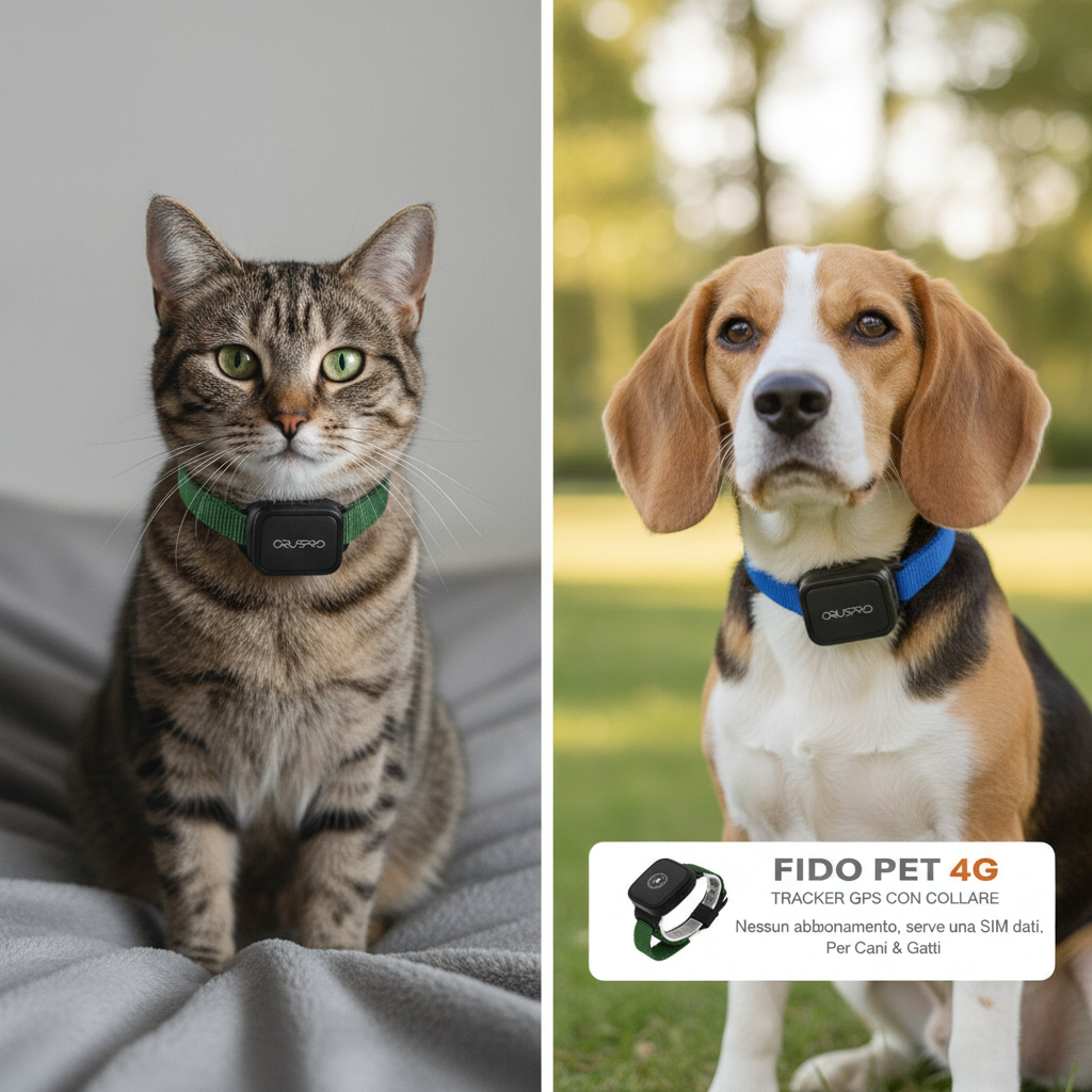 Oruspro - Fido Pet 4g tracker GPS con collare