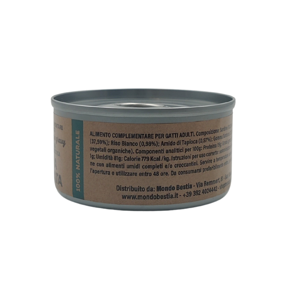 Elisyr - Alimento umido complementare per gatti adulti - Sardina Selezionata - 85 gr
