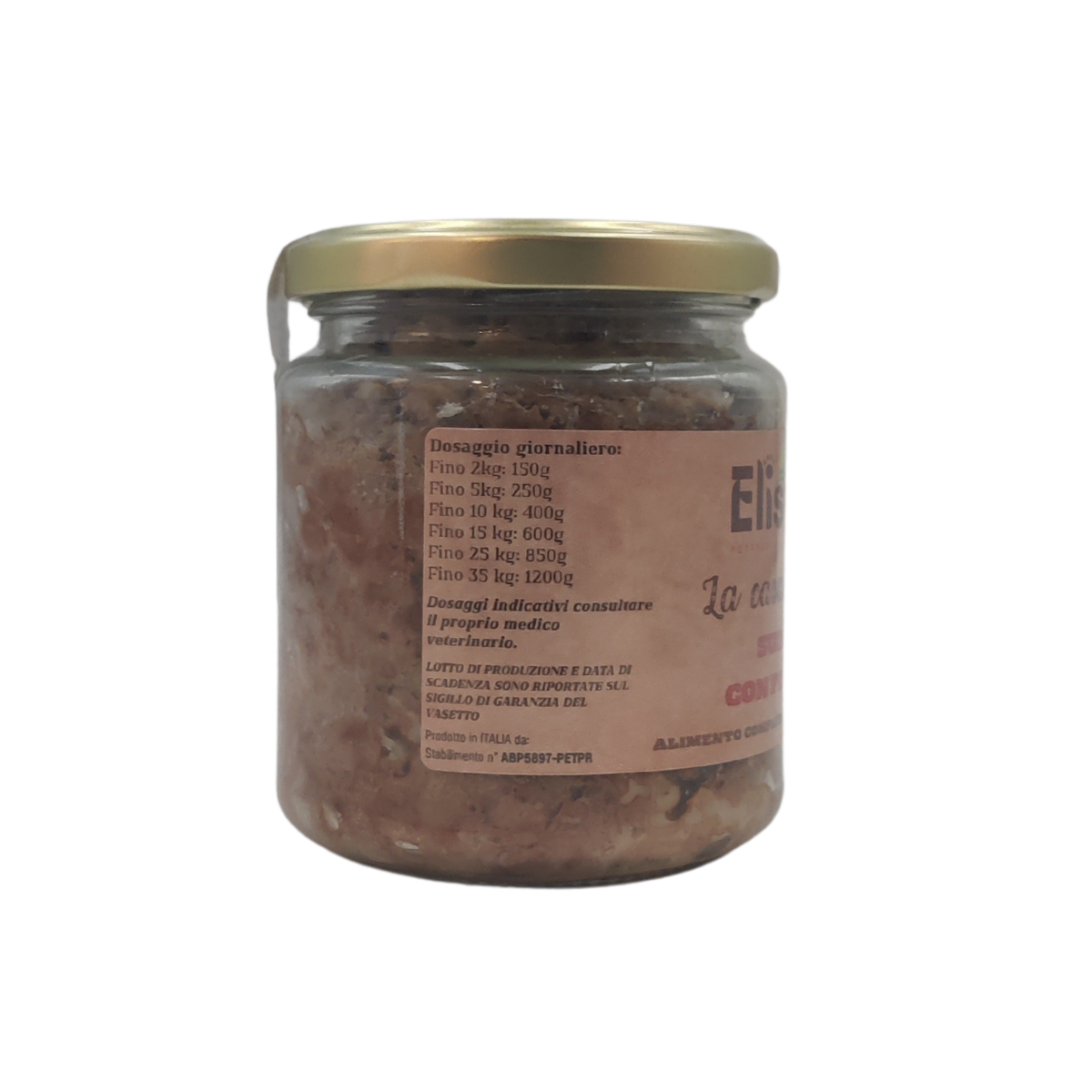 Suino con Piselli - Alimento completo per Cani Adulti - Elisyr La Casalinga