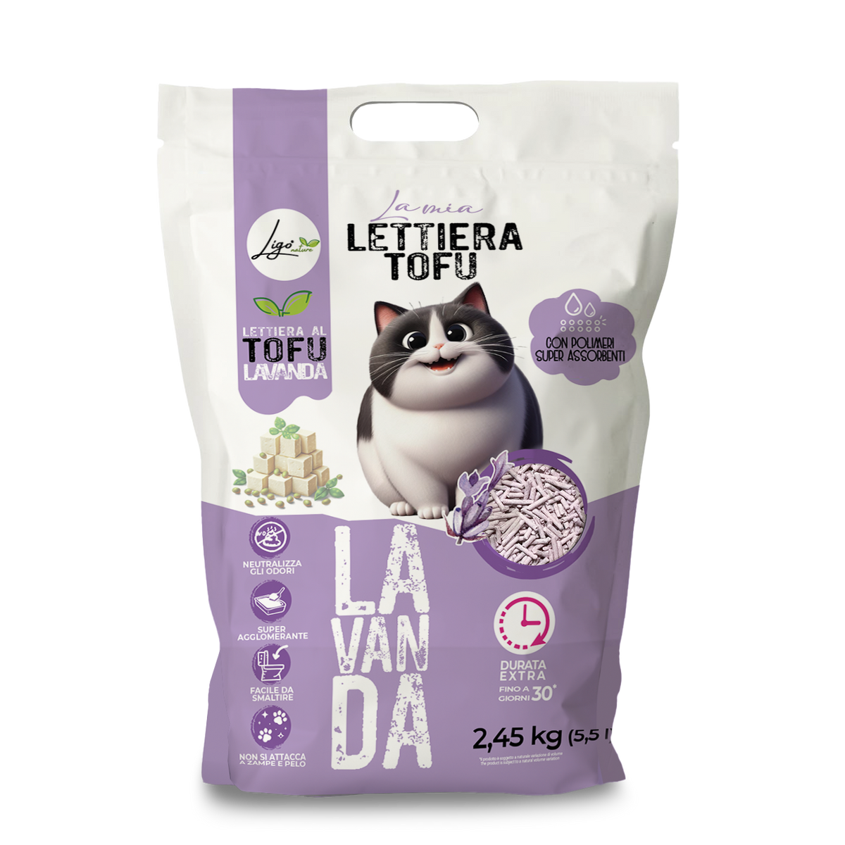 Lettiera per gatti - Tofu profumazione lavanda - Ligo Nature