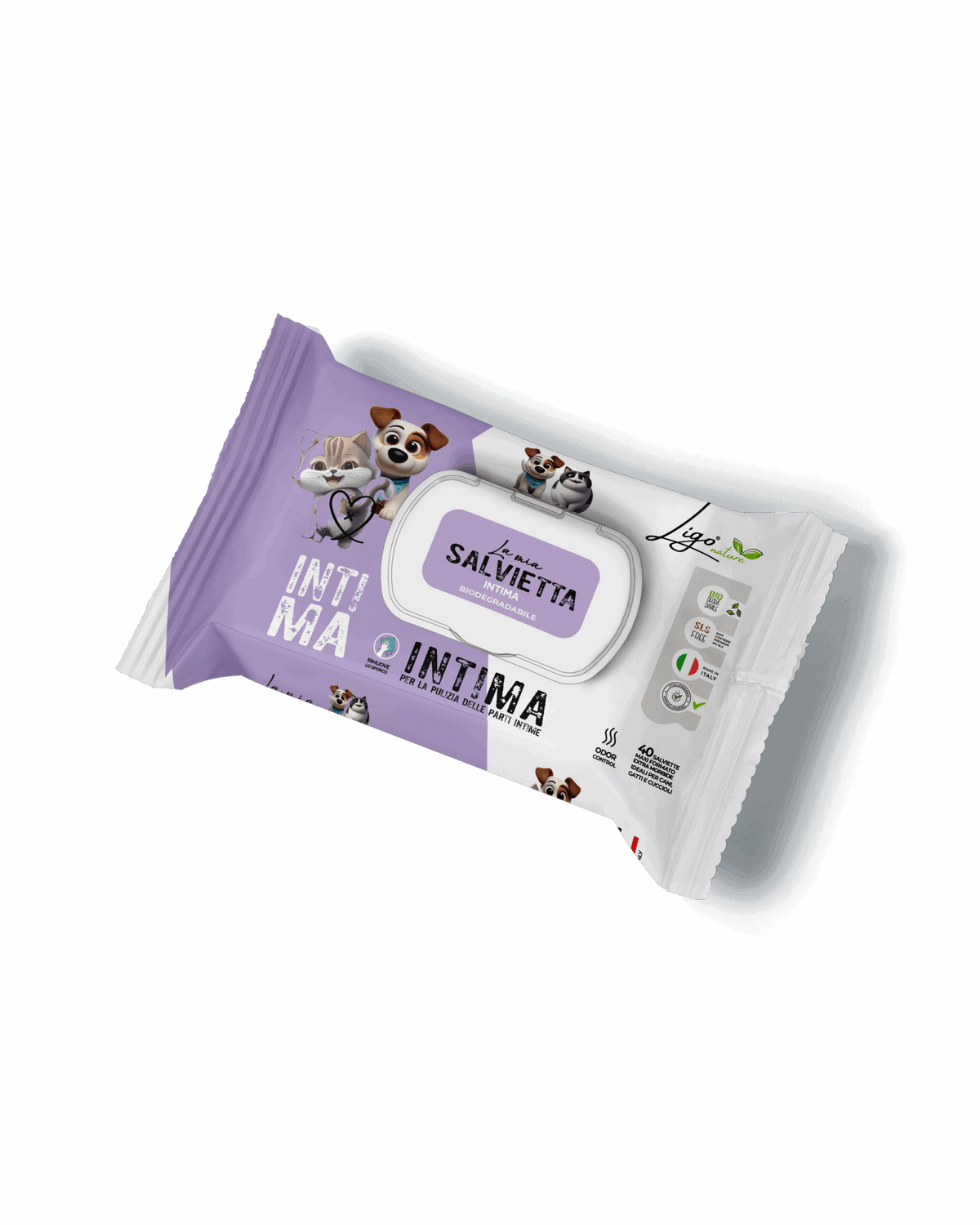 Ligo Nature - Salvietta delicata intime - per cane e gatto - 40 pz