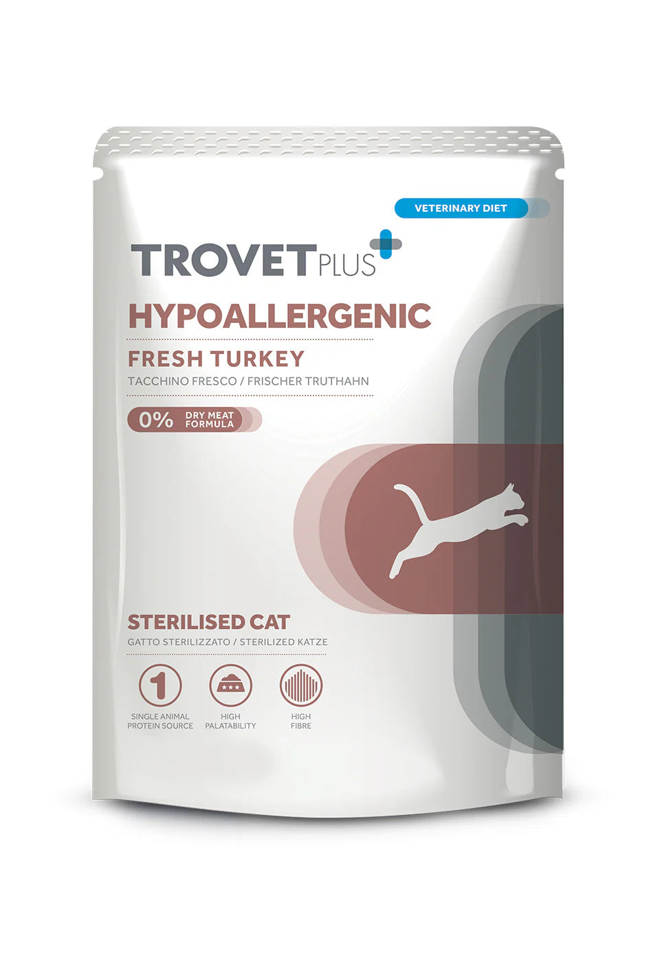 TrovetPlus Hypoallergenic - Tacchino - Alimento ipoallergenico per Gatti Adulti con intolleranze - 85 gr