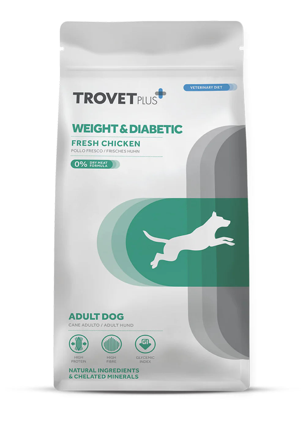 TrovetPlus Weight & Diabetic - Pollo - Crocchette per cani adulti sovrappeso o diabetici