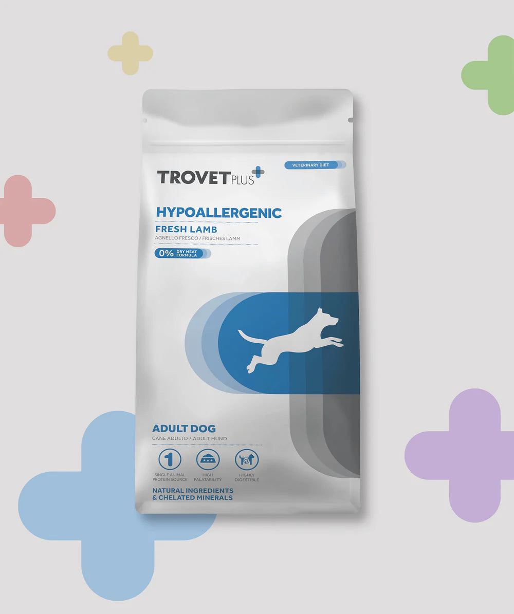 TrovetPlus Hypoallergenic - Agnello - Crocchette ipoallergeniche per Cani Adulti con intolleranze - Low Grain