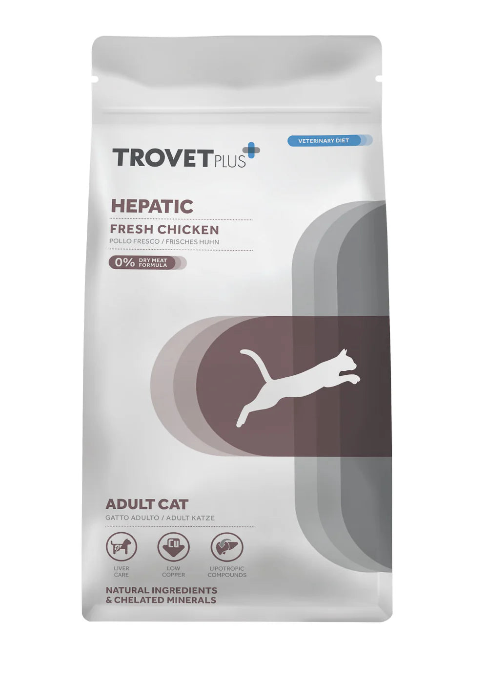 TrovetPlus Hepatic - Pollo Fresco - Crocchette dietetiche per Gatti Adulti con insufficienza epatica