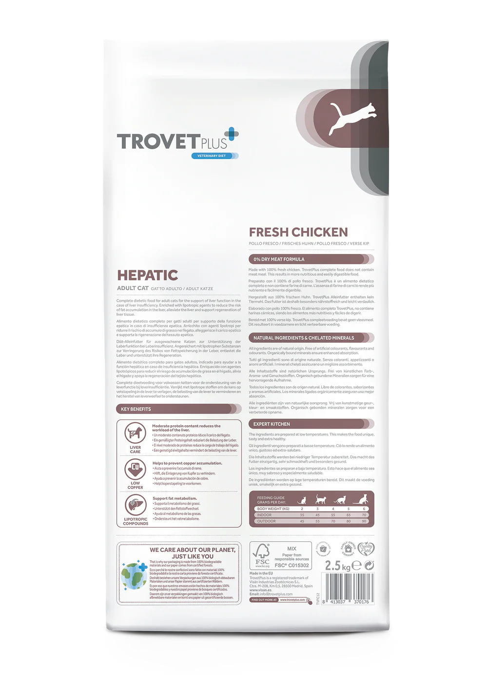 TrovetPlus Hepatic - Pollo Fresco - Crocchette dietetiche per Gatti Adulti con insufficienza epatica