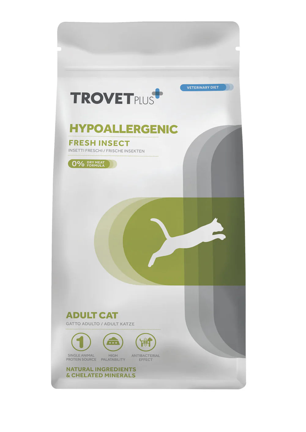 TrovetPlus Hypoallergenic - Insetti Freschi - Alimento ipoallergenico per Gatti Adulti con intolleranze - 85 gr