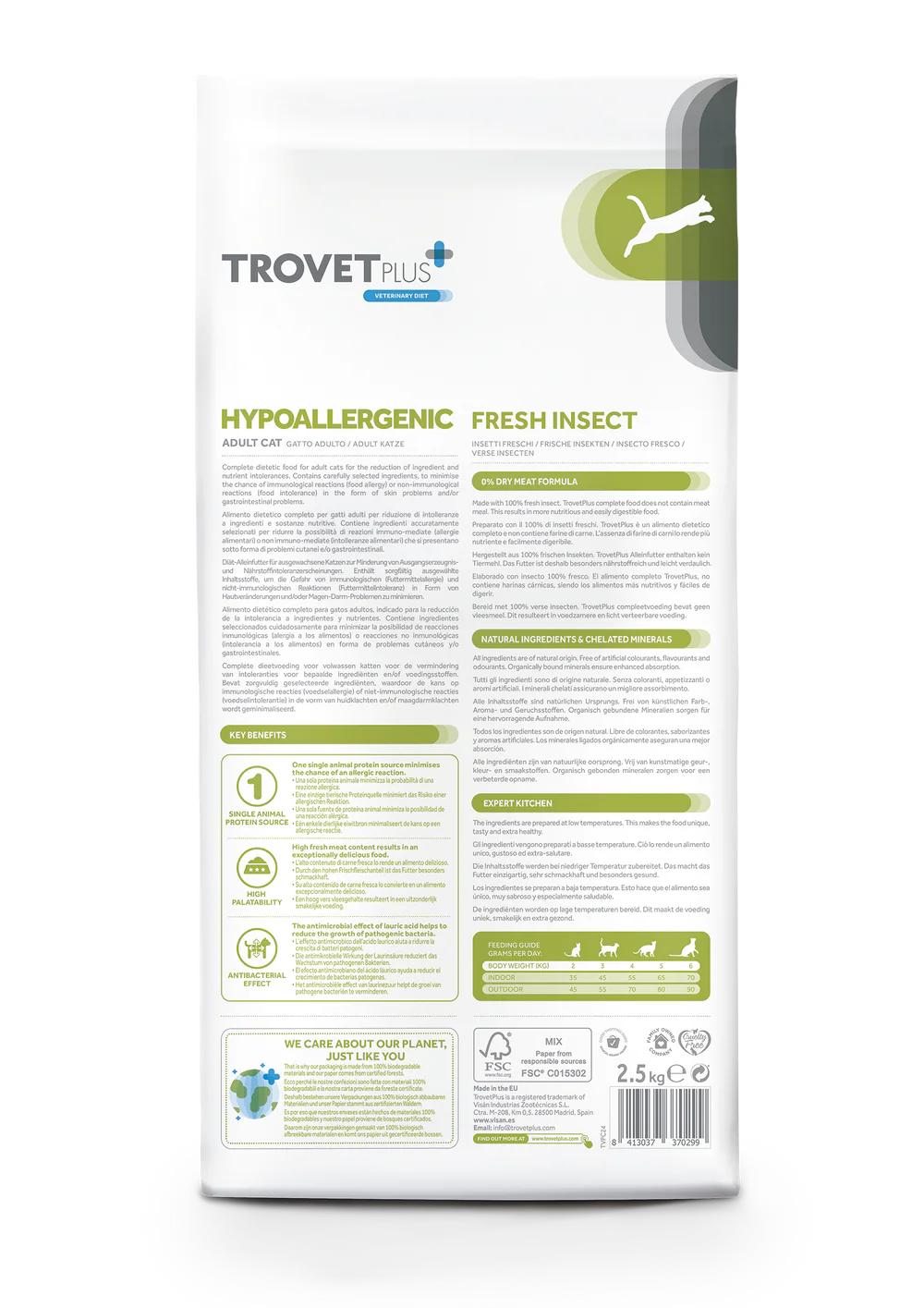 TrovetPlus Hypoallergenic - Insetti Freschi - Alimento ipoallergenico per Gatti Adulti con intolleranze - 85 gr