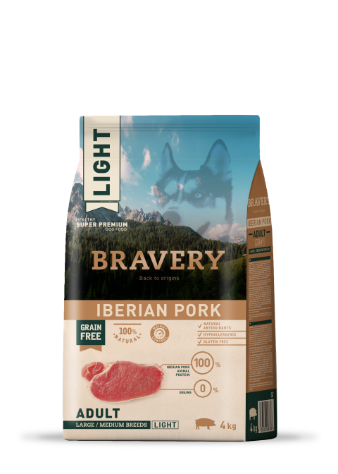 Maiale Iberico Light - Alimento completo per Cani Adulti - Taglia Medio Grande - Bravery