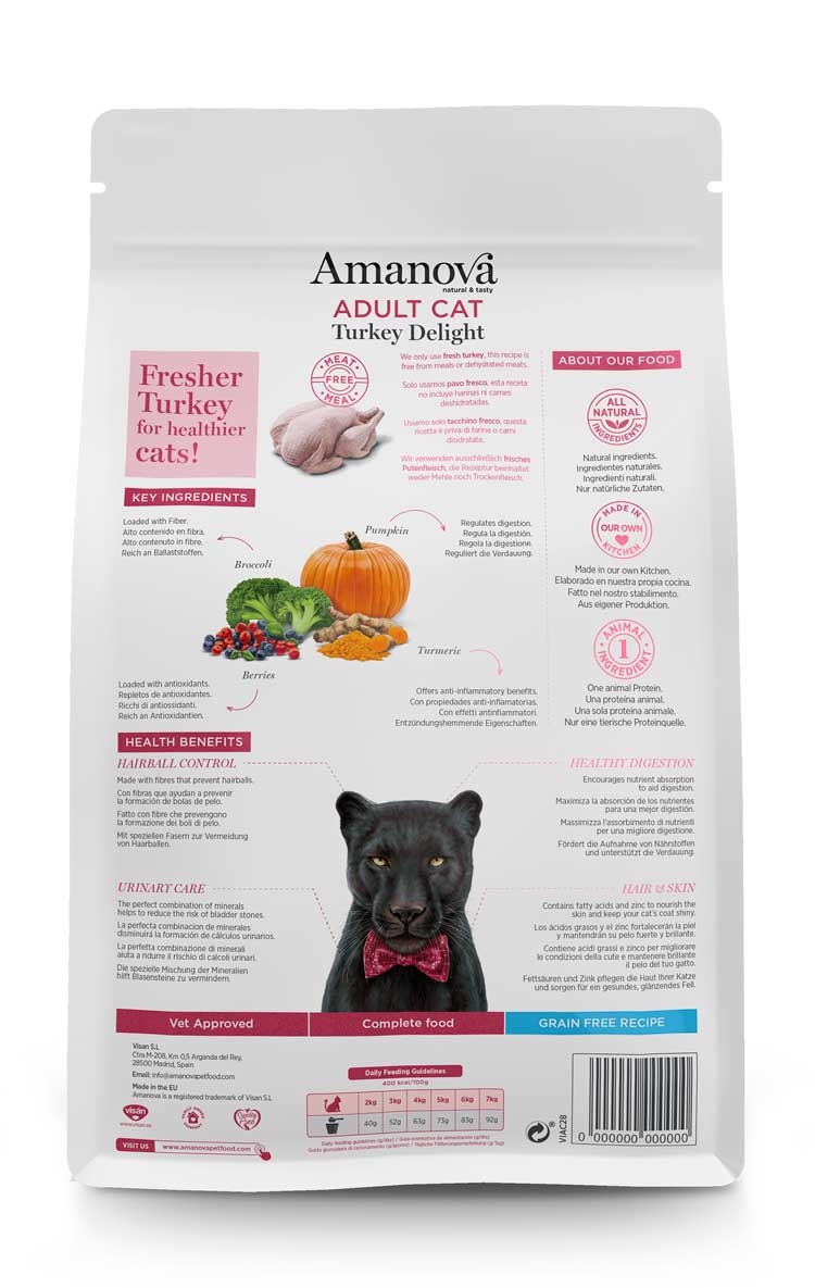 Amanova - Gatto adulto - Tacchino Delizia - Tacchino fresco