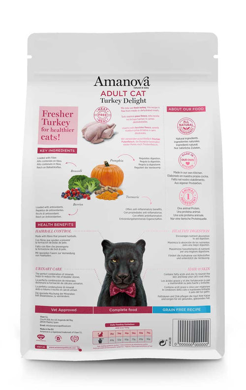 Amanova - Gatto adulto - Tacchino Delizia - Tacchino fresco