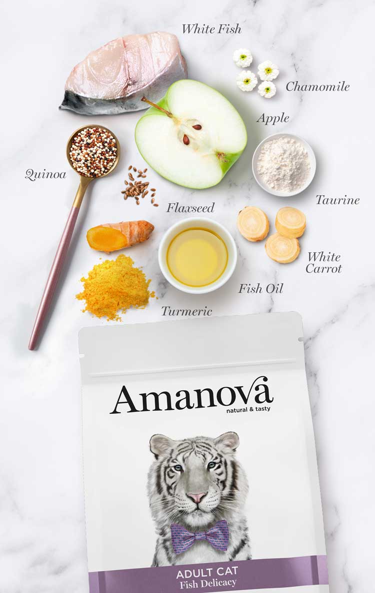 Amanova - Gatto Adulto - Delizia di Pesce - Pesce bianco fresco