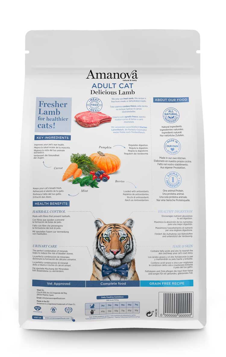 Amanova - Gatto Adulto - Agnello Delizioso - Agnello fresco