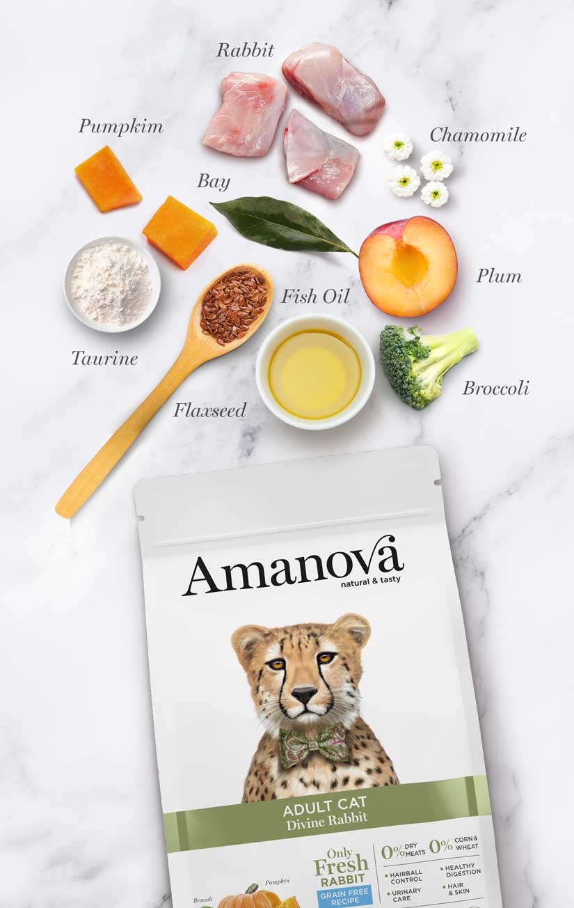 Amanova - Gatto Adulto - Divine Rabbit - Coniglio fresco