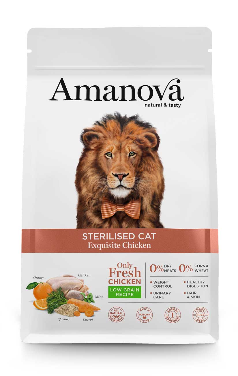 Amanova - Gatto Sterilizzato - Pollo Squisito - Pollo fresco