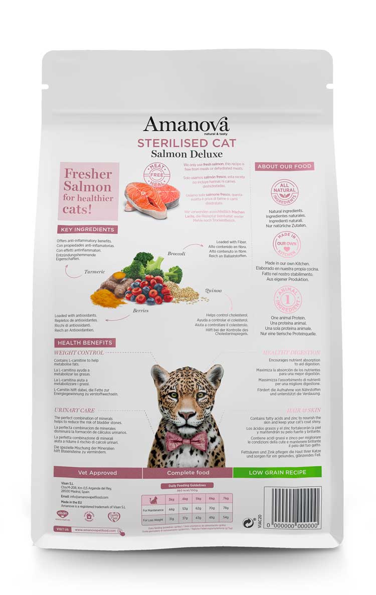 Amanova - Gatto Sterilizzato - Salmone Deluxe - Salmone fresco
