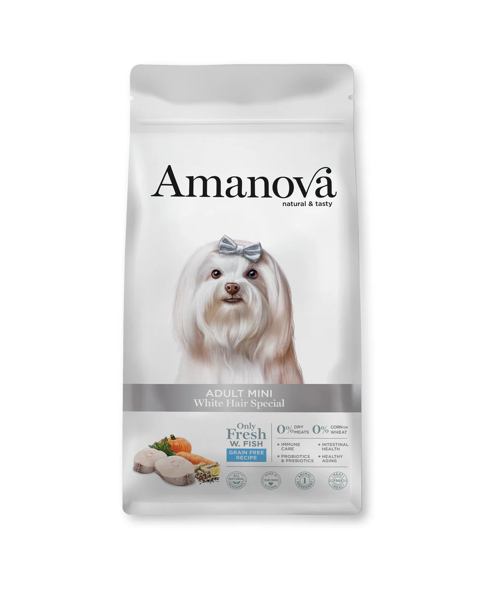 Amanova Adult Mini - White Hair Special - Dry food for adult dogs with white or light hair